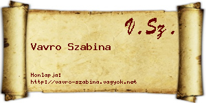 Vavro Szabina névjegykártya